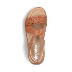 Fashion Rieker Damskie Sandaly Z Paskami W Kolorze Orzechowego Brazu