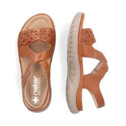 Fashion Rieker Damskie Sandaly Z Paskami W Kolorze Orzechowego Brazu