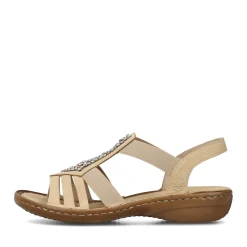 Discount Rieker Damskie Sandaly Z Paskami W Kolorze Jasnobrazowym
