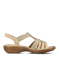 Discount Rieker Damskie Sandaly Z Paskami W Kolorze Jasnobrazowym