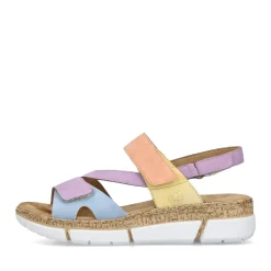 Discount Rieker Damskie Sandaly Z Paskami W Pastelowych Kolorach