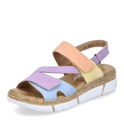 Discount Rieker Damskie Sandaly Z Paskami W Pastelowych Kolorach