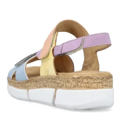 Discount Rieker Damskie Sandaly Z Paskami W Pastelowych Kolorach