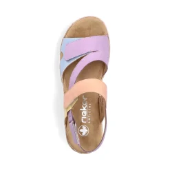 Discount Rieker Damskie Sandaly Z Paskami W Pastelowych Kolorach