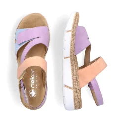 Discount Rieker Damskie Sandaly Z Paskami W Pastelowych Kolorach