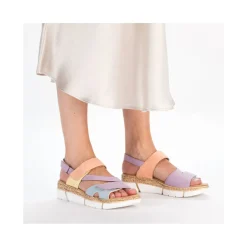 Discount Rieker Damskie Sandaly Z Paskami W Pastelowych Kolorach