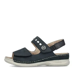 Fashion Rieker Damskie Sandaly Z Paskami , Stalowo-Niebieskie