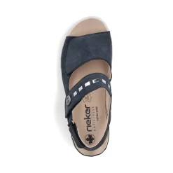 Fashion Rieker Damskie Sandaly Z Paskami , Stalowo-Niebieskie