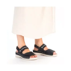 Fashion Rieker Damskie Sandaly Z Paskami , Stalowo-Niebieskie