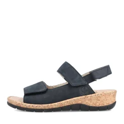 Fashion Rieker Damskie Sandaly Z Paskami W Kolorze Blekitu Pacyfiku