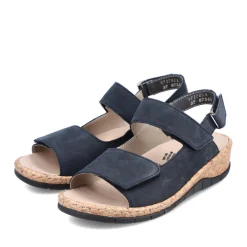 Fashion Rieker Damskie Sandaly Z Paskami W Kolorze Blekitu Pacyfiku