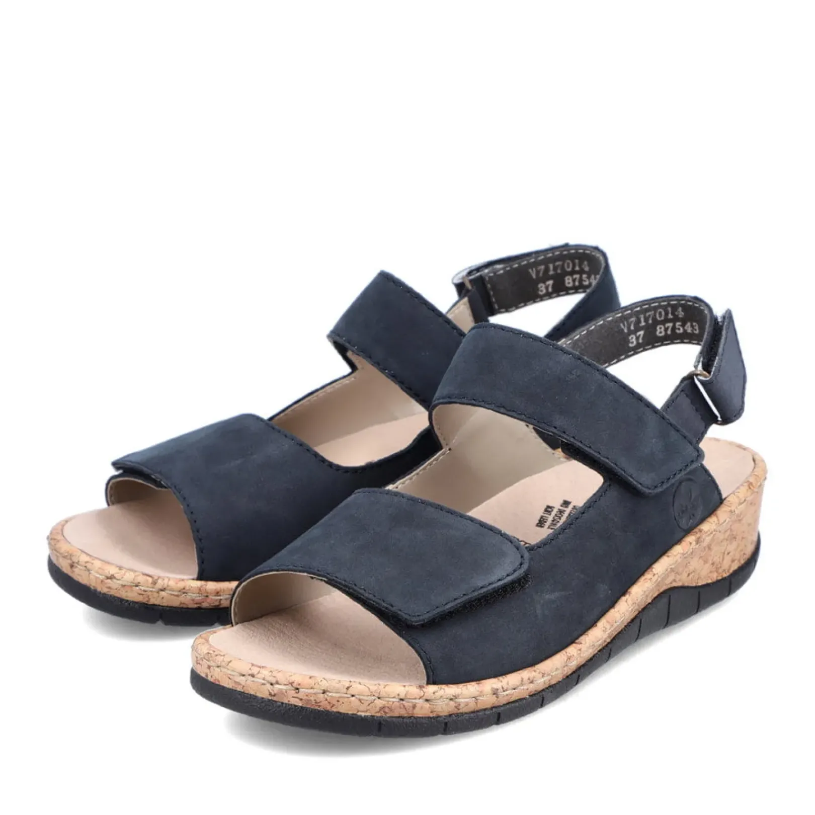 Fashion Rieker Damskie Sandaly Z Paskami W Kolorze Blekitu Pacyfiku
