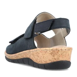 Fashion Rieker Damskie Sandaly Z Paskami W Kolorze Blekitu Pacyfiku