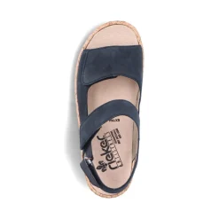 Fashion Rieker Damskie Sandaly Z Paskami W Kolorze Blekitu Pacyfiku