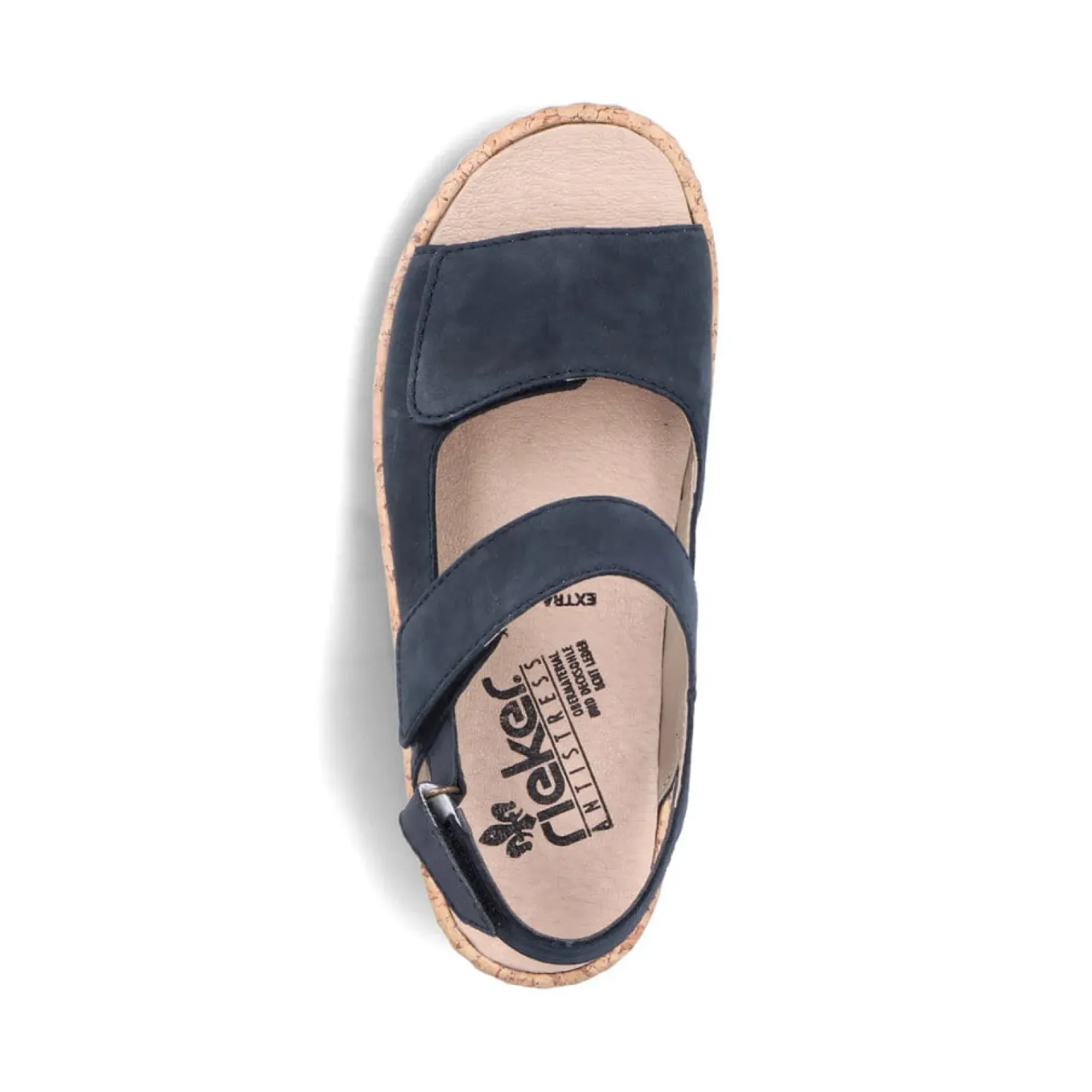 Fashion Rieker Damskie Sandaly Z Paskami W Kolorze Blekitu Pacyfiku