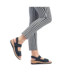 Fashion Rieker Damskie Sandaly Z Paskami W Kolorze Blekitu Pacyfiku
