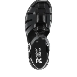Fashion Rieker Damskie Sandaly Z Paskami Noir