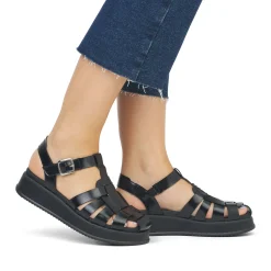 Fashion Rieker Damskie Sandaly Z Paskami Noir