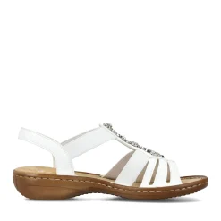 New Rieker Damskie Sandaly Z Paskami W Kolorze Liliowo-Bialym