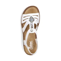 New Rieker Damskie Sandaly Z Paskami W Kolorze Liliowo-Bialym