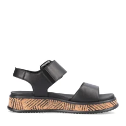 Fashion Rieker Damskie Sandaly Z Paskami Midnight Black