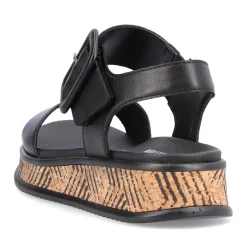 Fashion Rieker Damskie Sandaly Z Paskami Midnight Black
