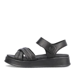 Best Rieker Damskie Sandaly Z Paskami Midnight Black