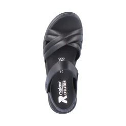 Best Rieker Damskie Sandaly Z Paskami Midnight Black
