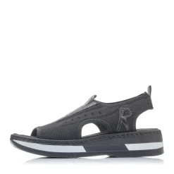 Clearance Rieker Damskie Sandaly Z Paskami , W Kolorze Nocnej Czerni