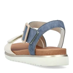 Fashion Rieker Damskie Sandaly Z Paskami W Kolorze Blekitu Pacyfiku I Starej Bieli