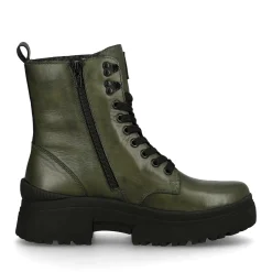 Outlet Rieker Damskie Sznurowane Buty W Kolorze Wojskowej Zieleni I Czerni