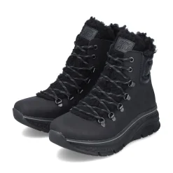 Outlet Rieker Damskie Sznurowane Buty , Asfaltowe, Czarne