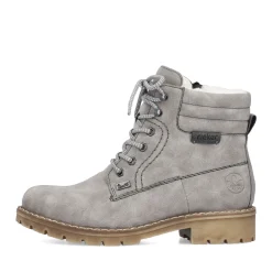 New Rieker Damskie Sznurowane Buty W Kolorze Srebrnoszarym
