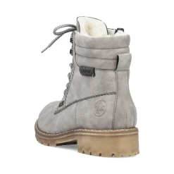 New Rieker Damskie Sznurowane Buty W Kolorze Srebrnoszarym