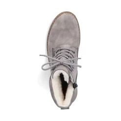 New Rieker Damskie Sznurowane Buty W Kolorze Srebrnoszarym