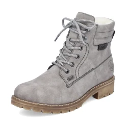 New Rieker Damskie Sznurowane Buty W Kolorze Srebrnoszarym