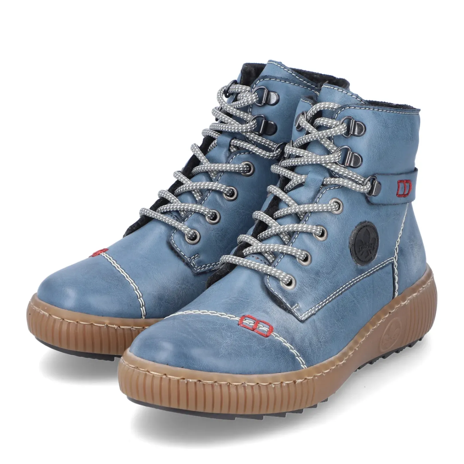 Clearance Rieker Damskie Sznurowane Buty W Kolorze Blekitnym