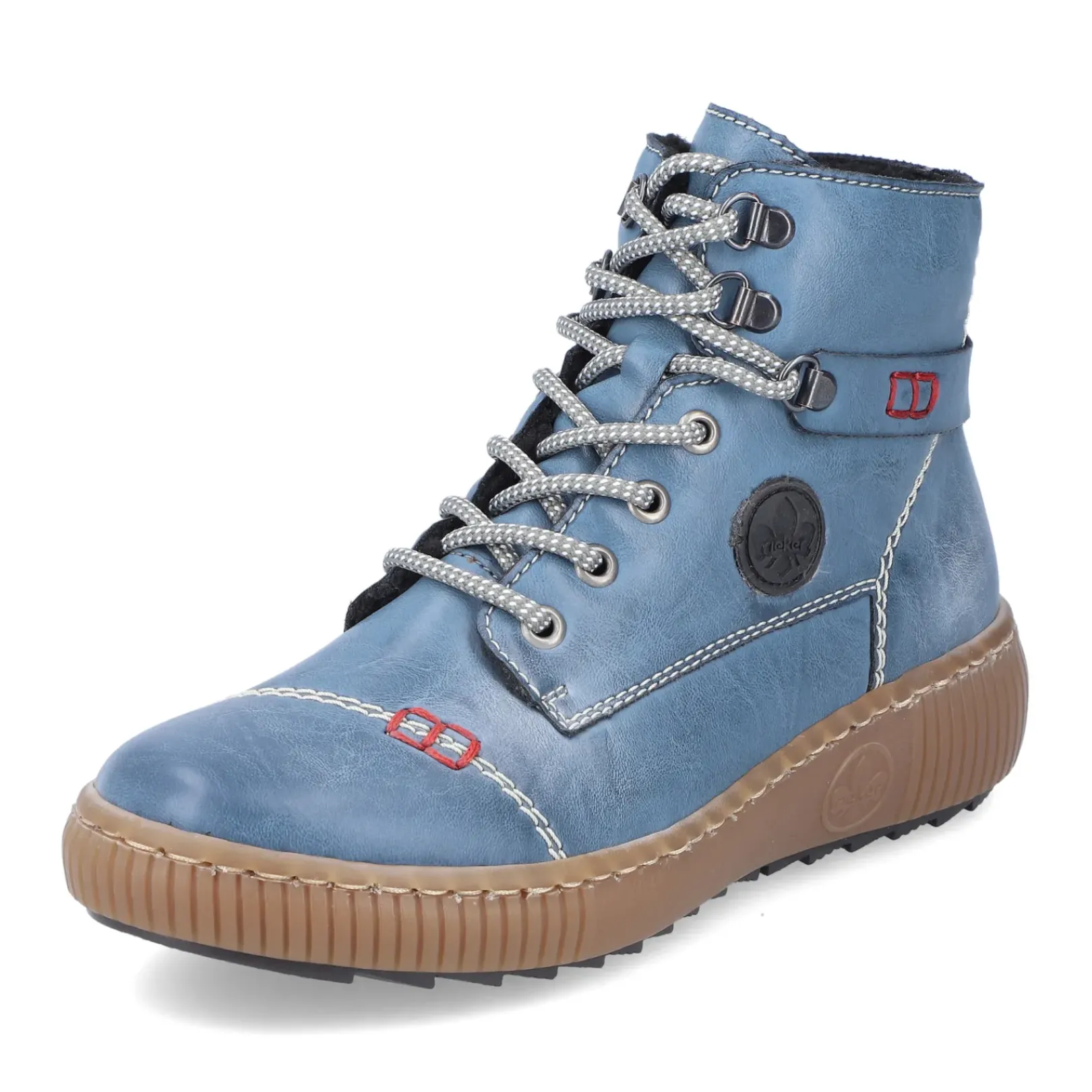 Clearance Rieker Damskie Sznurowane Buty W Kolorze Blekitnym