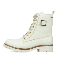 Clearance Rieker Damskie Sznurowane Buty W Kolorze Czystej Bieli