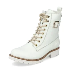 Clearance Rieker Damskie Sznurowane Buty W Kolorze Czystej Bieli