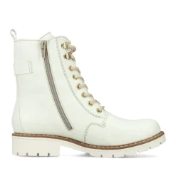 Clearance Rieker Damskie Sznurowane Buty W Kolorze Czystej Bieli