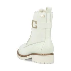Clearance Rieker Damskie Sznurowane Buty W Kolorze Czystej Bieli