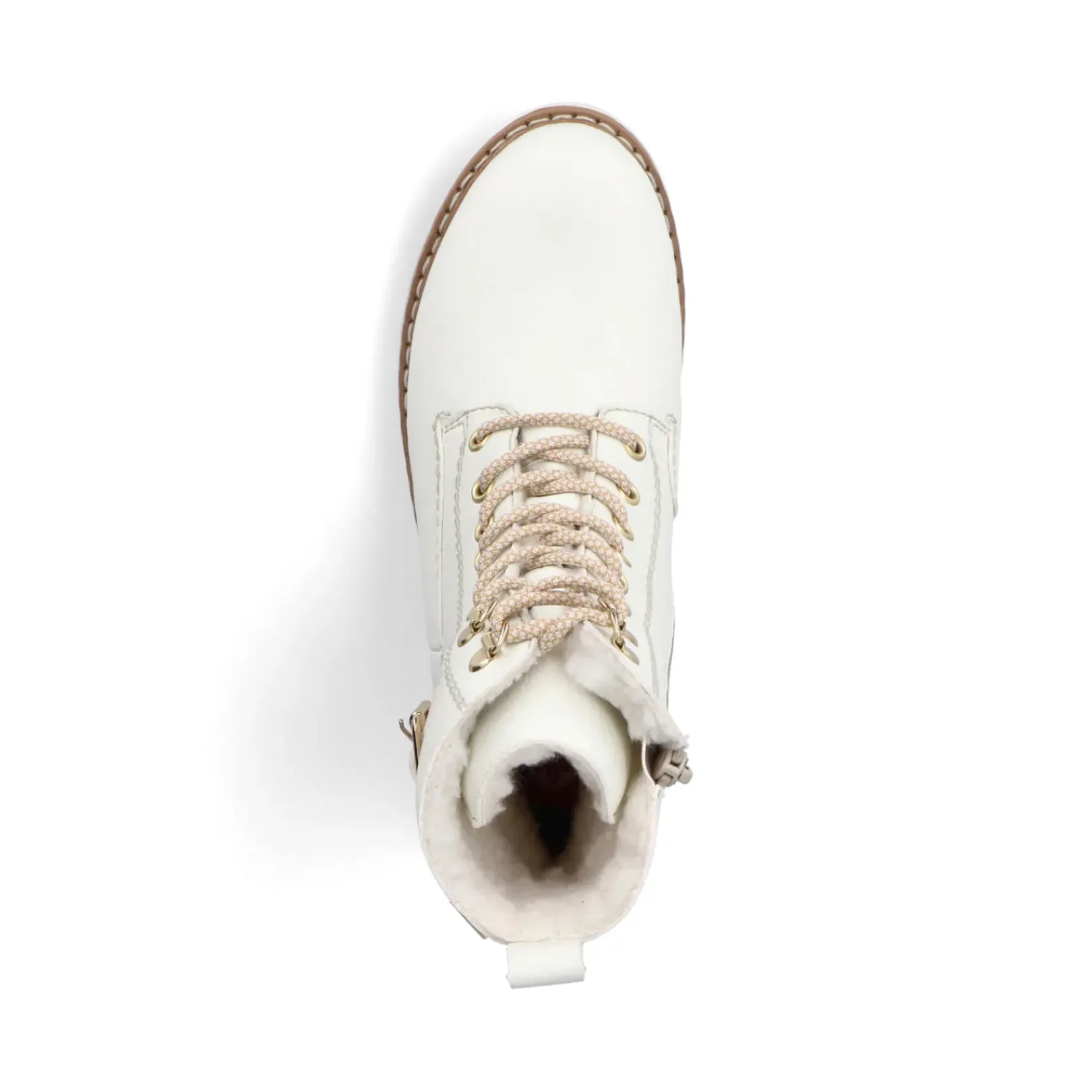 Clearance Rieker Damskie Sznurowane Buty W Kolorze Czystej Bieli