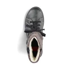 New Rieker Damskie Sznurowane Buty W Kolorze Zielono-Szarym