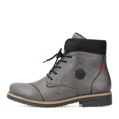 New Rieker Damskie Sznurowane Buty W Kolorze Platynowo-Szarym