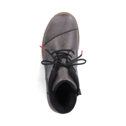 New Rieker Damskie Sznurowane Buty W Kolorze Platynowo-Szarym