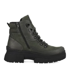Best Rieker Damskie Sznurowane Buty W Kolorze Wojskowej Zieleni I Czerni