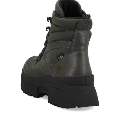 Best Rieker Damskie Sznurowane Buty W Kolorze Wojskowej Zieleni I Czerni