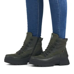 Best Rieker Damskie Sznurowane Buty W Kolorze Wojskowej Zieleni I Czerni
