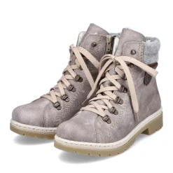 Best Rieker Damskie Sznurowane Buty W Kolorze Platynowo-Szarym
